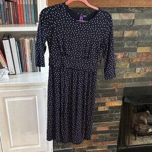 Navy Polka Dot Mini Dress